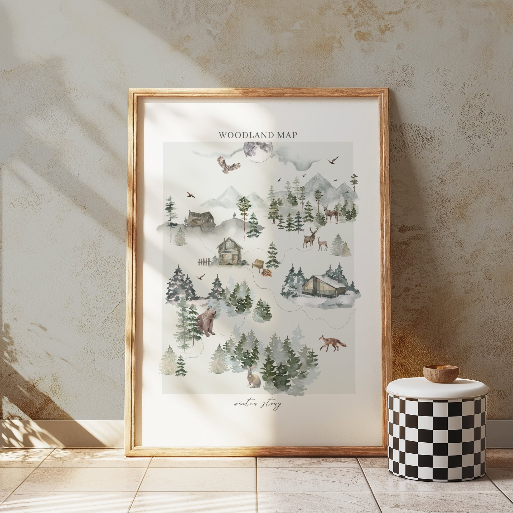 Premium Poster of Woodland Map Winter Story Posters