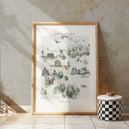 Premium Poster of Woodland Map Winter Story Posters