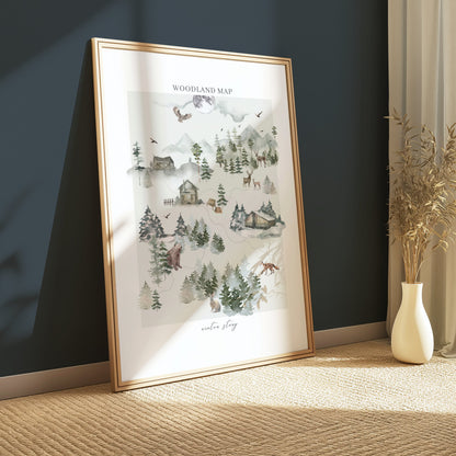 Premium Poster of Woodland Map Winter Story Posters
