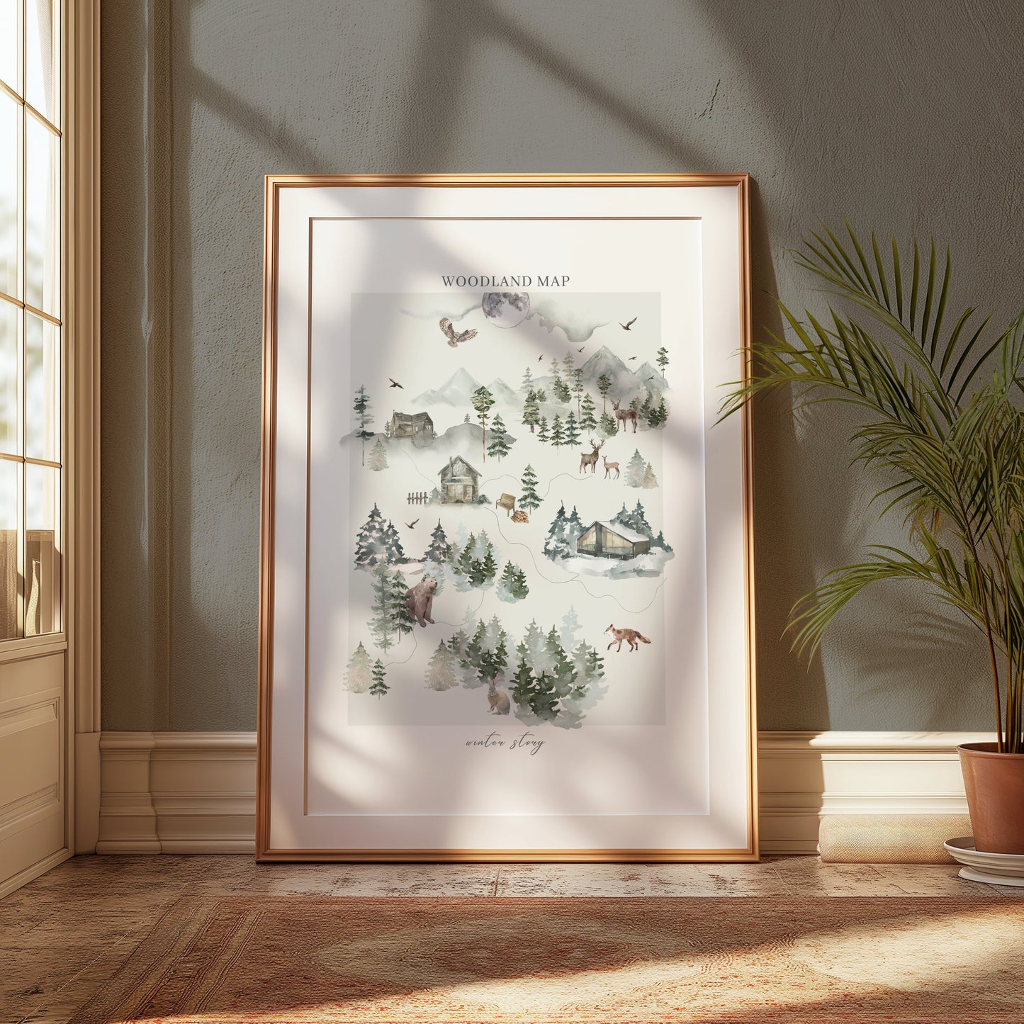 Premium Poster of Woodland Map Winter Story Posters