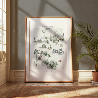 Premium Poster of Woodland Map Winter Story Posters