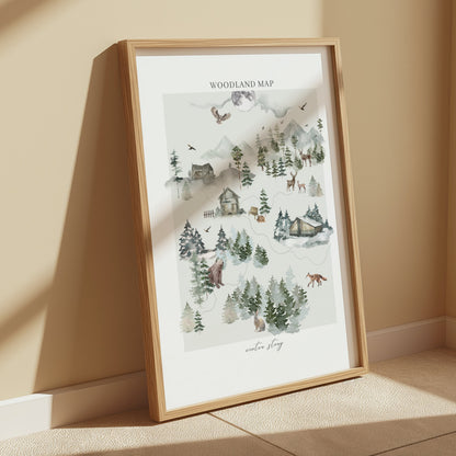 Premium Poster of Woodland Map Winter Story Posters
