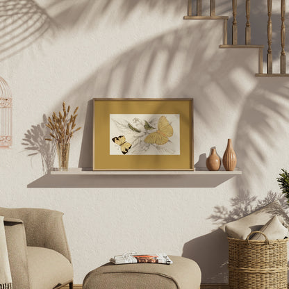 Premium Poster of Yellow and Black Butterfly Illustration Art Posters