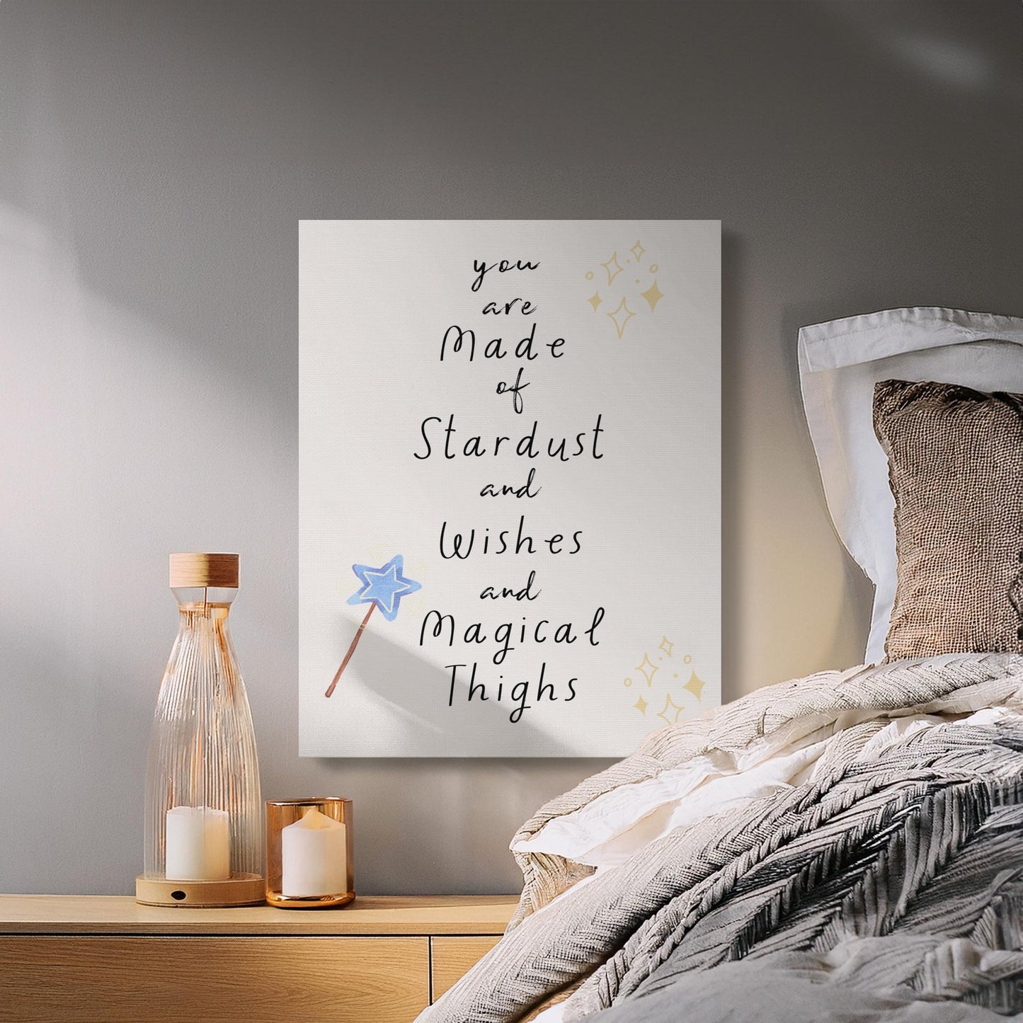 Premium Poster of You Are Made of Stardust and Wishes Canvas Wraps