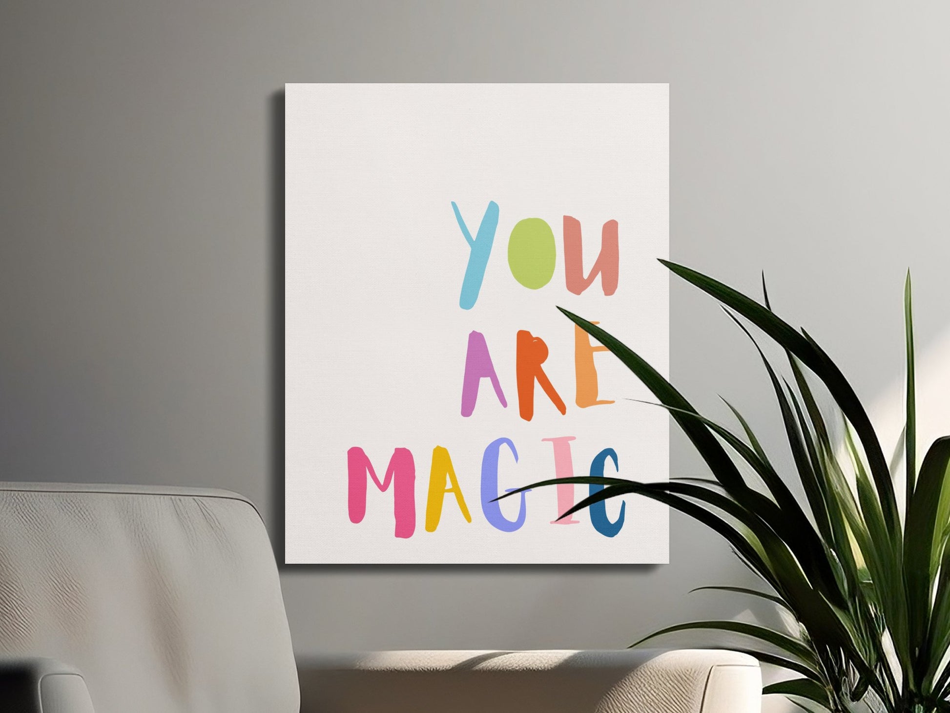Premium Poster of You Are Magic Colorful Letters Nursery Canvas Wraps