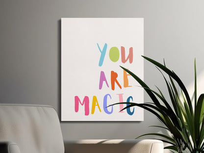 Premium Poster of You Are Magic Colorful Letters Nursery Canvas Wraps