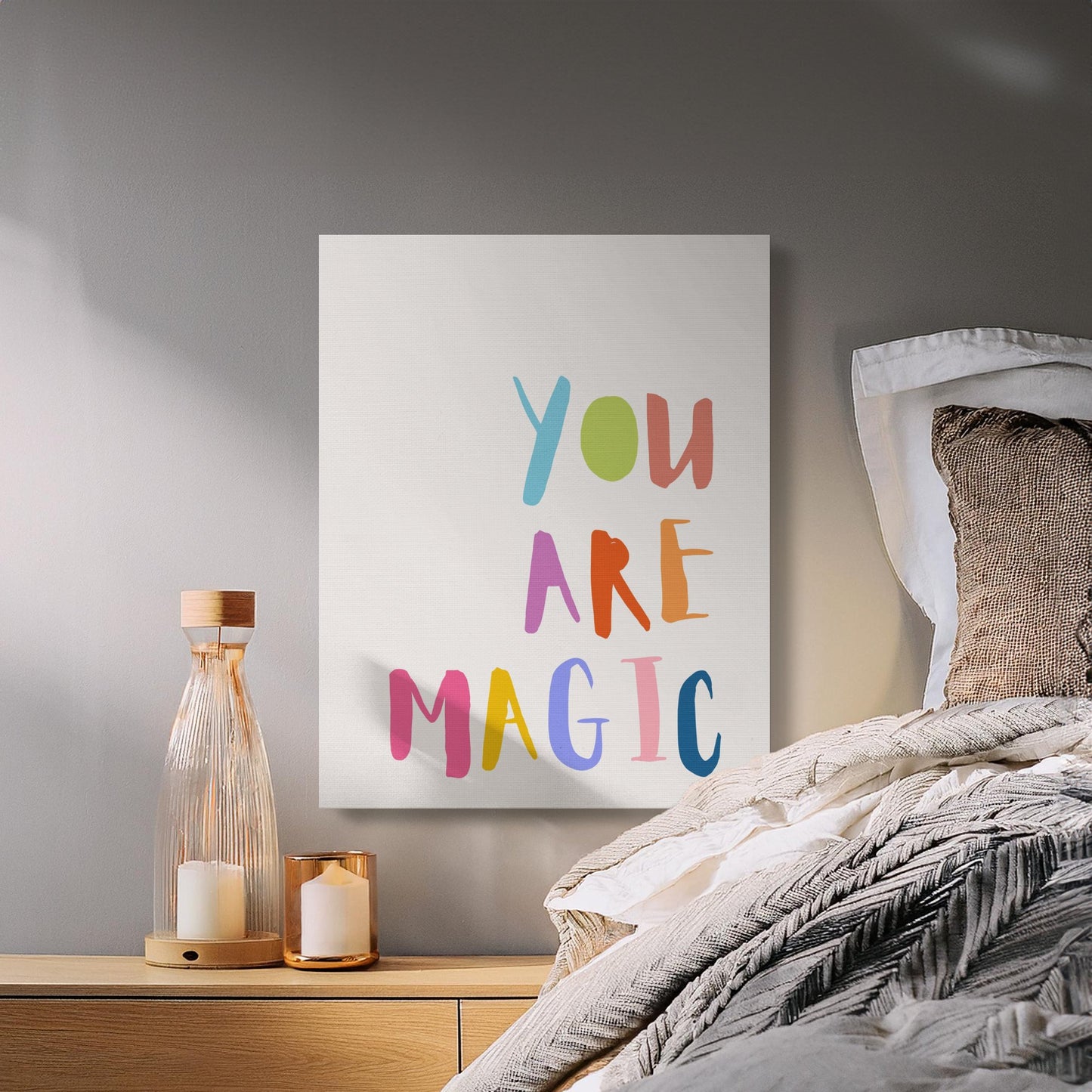 Premium Poster of You Are Magic Colorful Letters Nursery Canvas Wraps