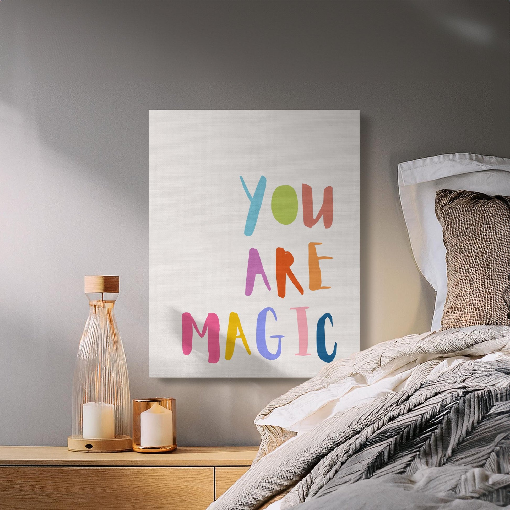 Premium Poster of You Are Magic Colorful Letters Nursery Canvas Wraps