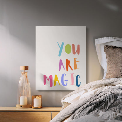 Premium Poster of You Are Magic Colorful Letters Nursery Canvas Wraps