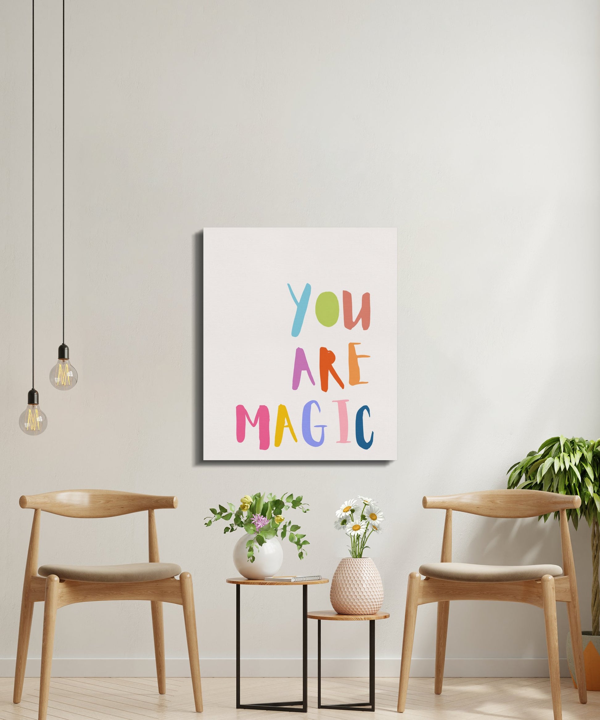 Premium Poster of You Are Magic Colorful Letters Nursery Canvas Wraps