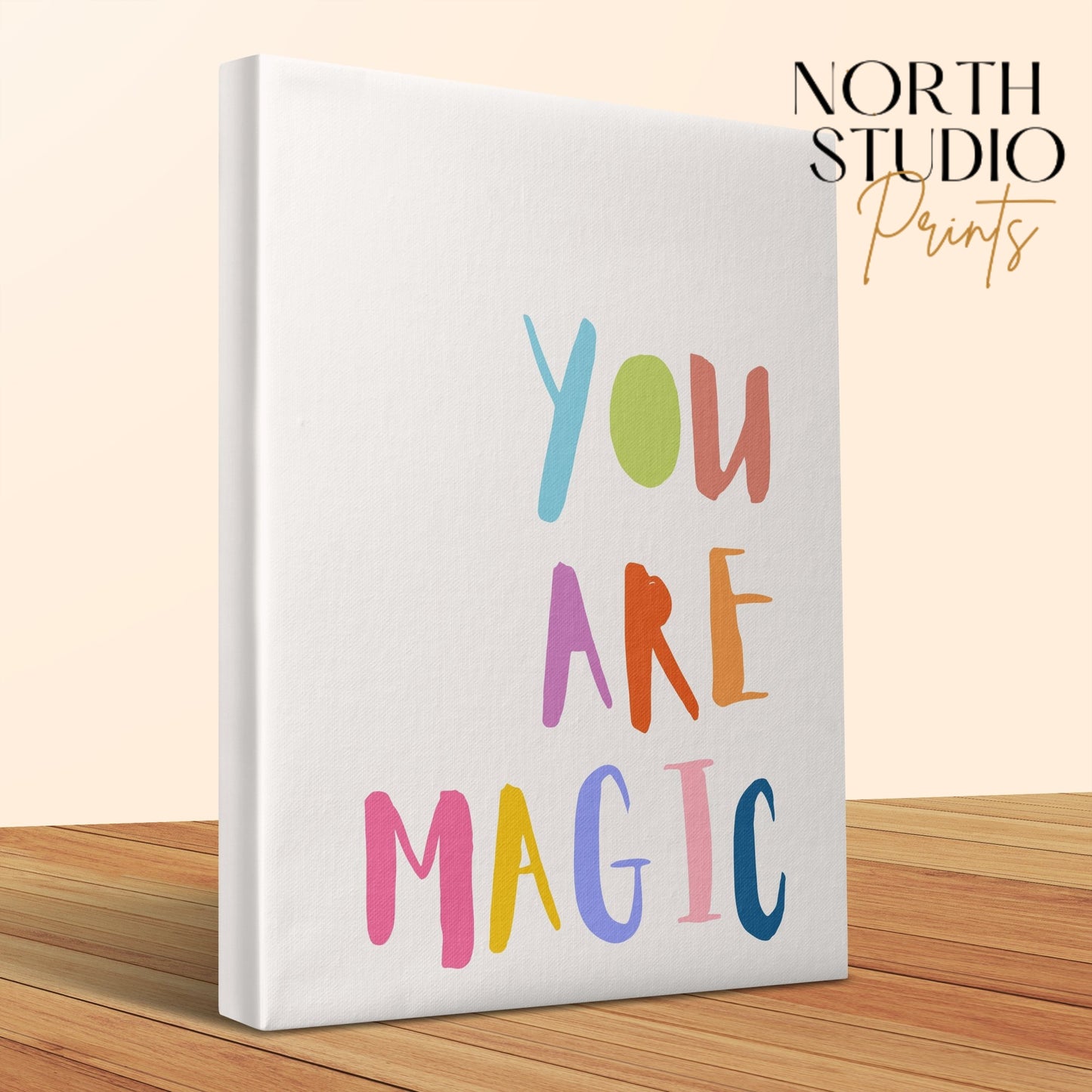 Premium Poster of You Are Magic Colorful Letters Nursery Canvas Wraps