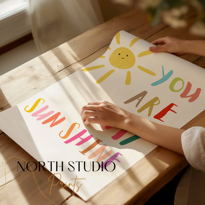 Premium Poster of You Are My Sunshine Happy Sun Mixed Colors Posters