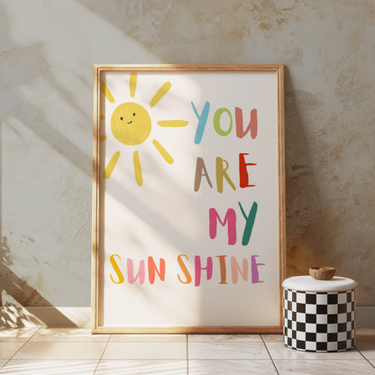 Premium Poster of You Are My Sunshine Happy Sun Mixed Colors Posters