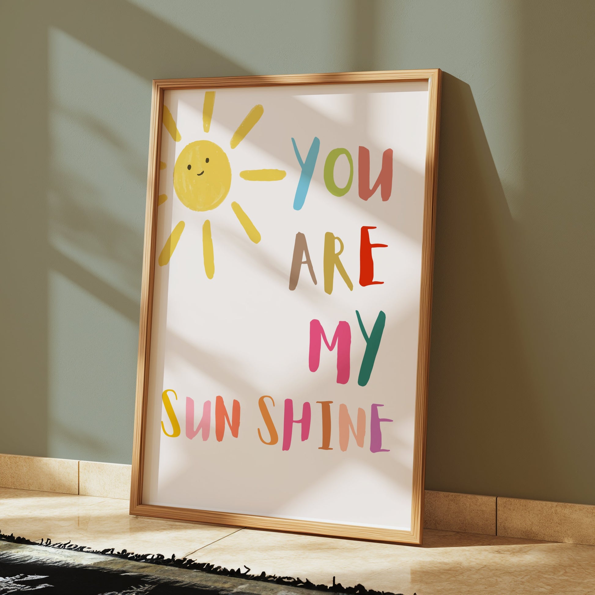 Premium Poster of You Are My Sunshine Happy Sun Mixed Colors Posters
