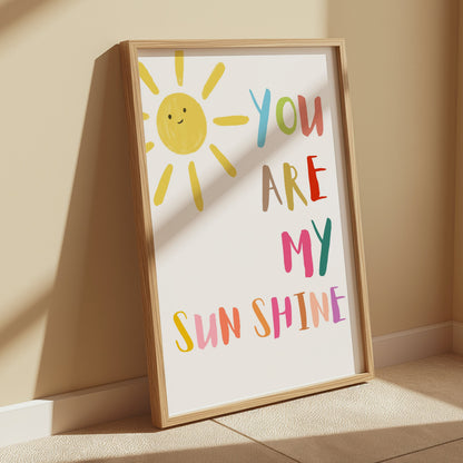 Premium Poster of You Are My Sunshine Happy Sun Mixed Colors Posters
