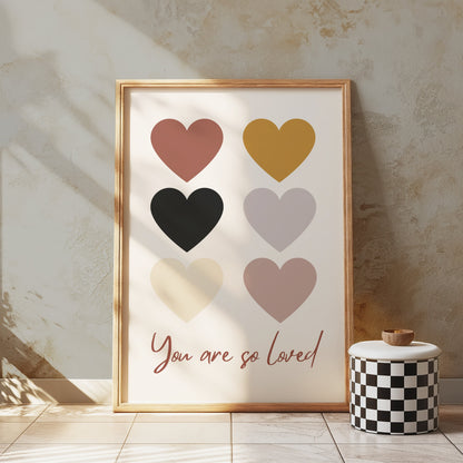 Premium Poster of You Are So Loved Heart Shape Design Posters