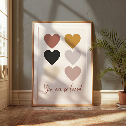 Premium Poster of You Are So Loved Heart Shape Design Posters