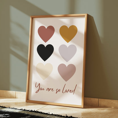 Premium Poster of You Are So Loved Heart Shape Design Posters