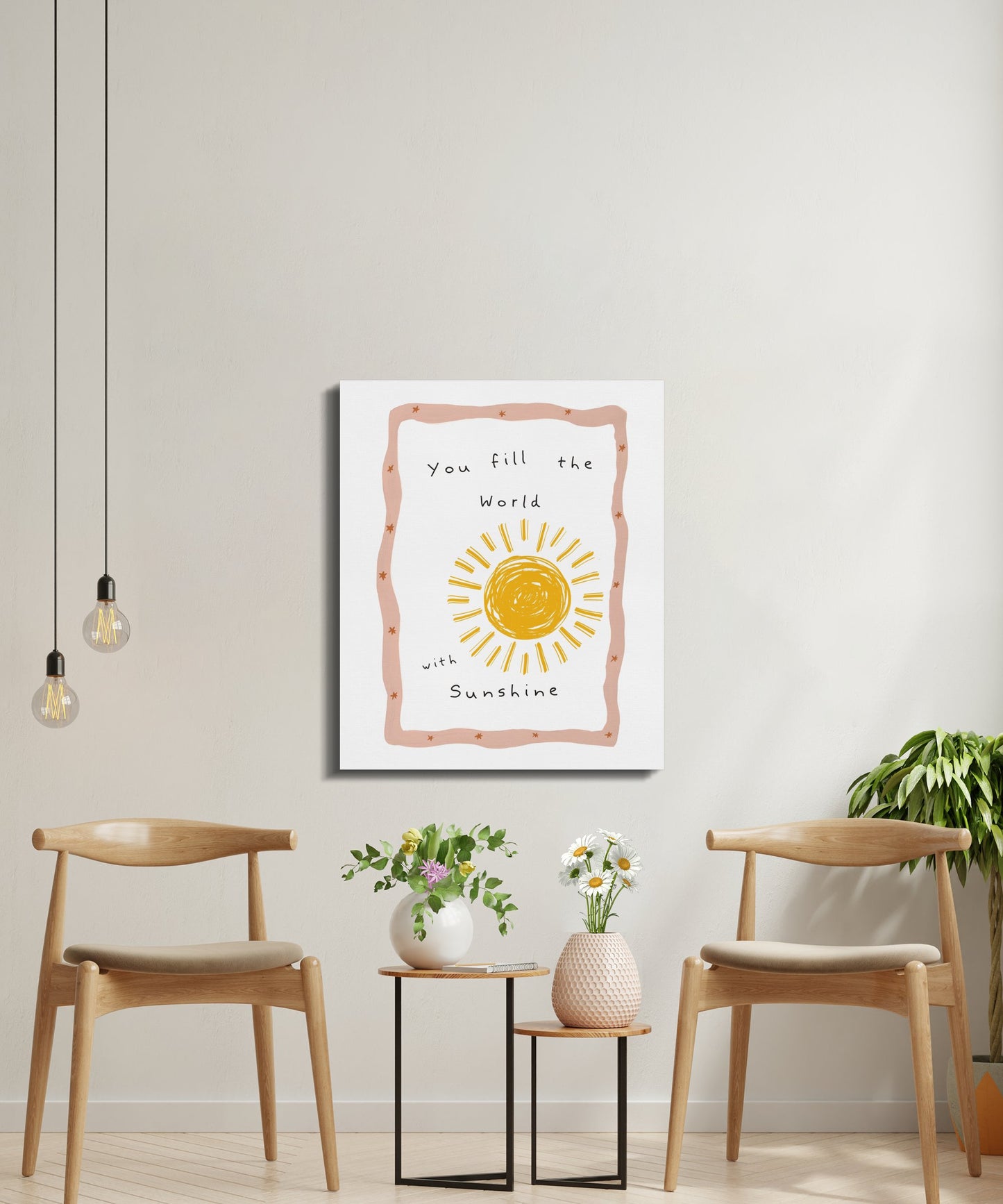 Premium Poster of You Fill the World With Sunshine Nursery Wall Art Canvas Wraps