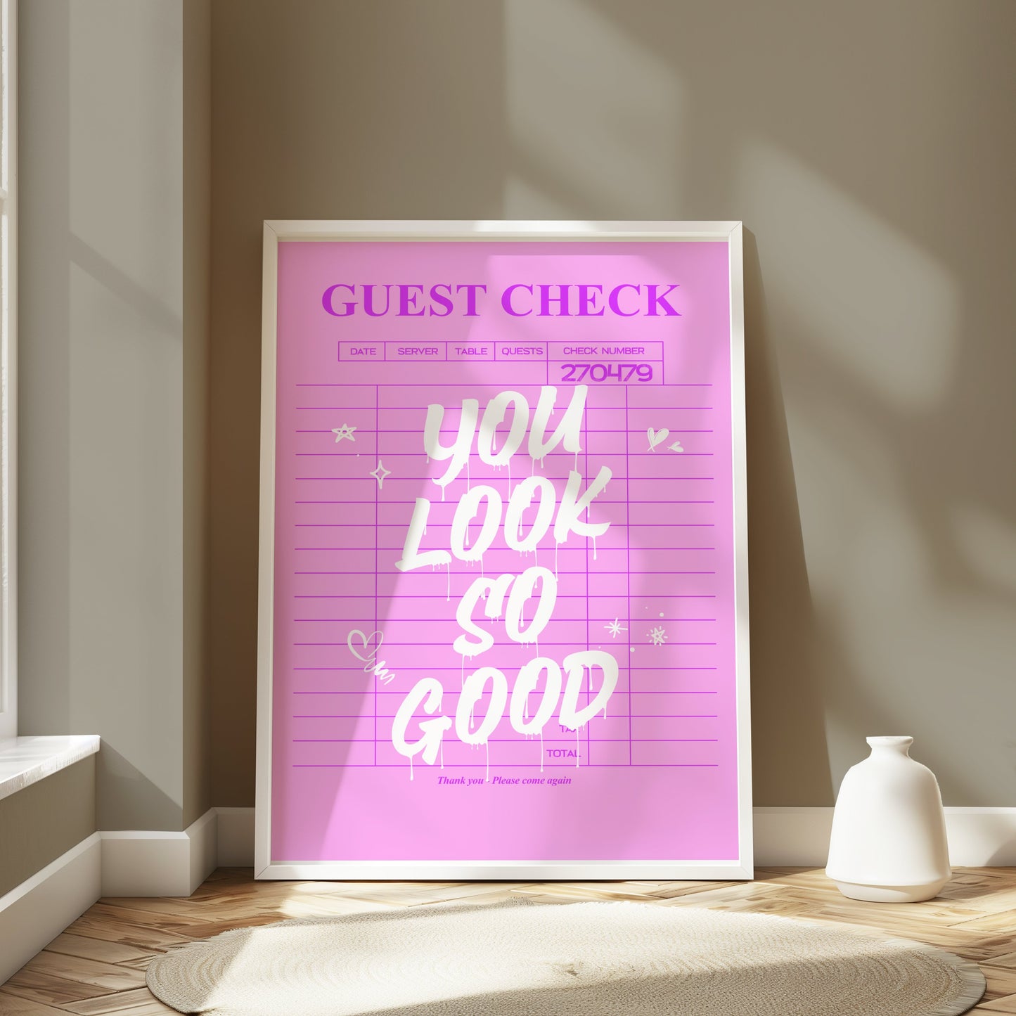 Premium Poster of You Look So Good Guest Check Aesthetic Wall Posters