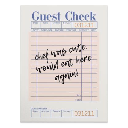Premium Poster of Custom Message Retro Guest Check Art Decor Posters
