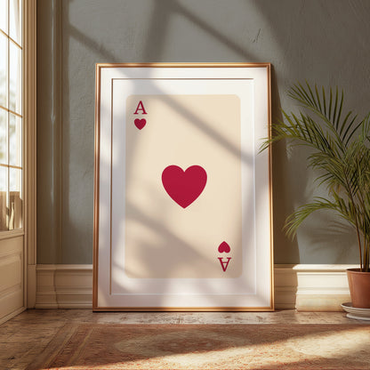 Premium Poster of Ace of Hearts Playing Card Design Posters