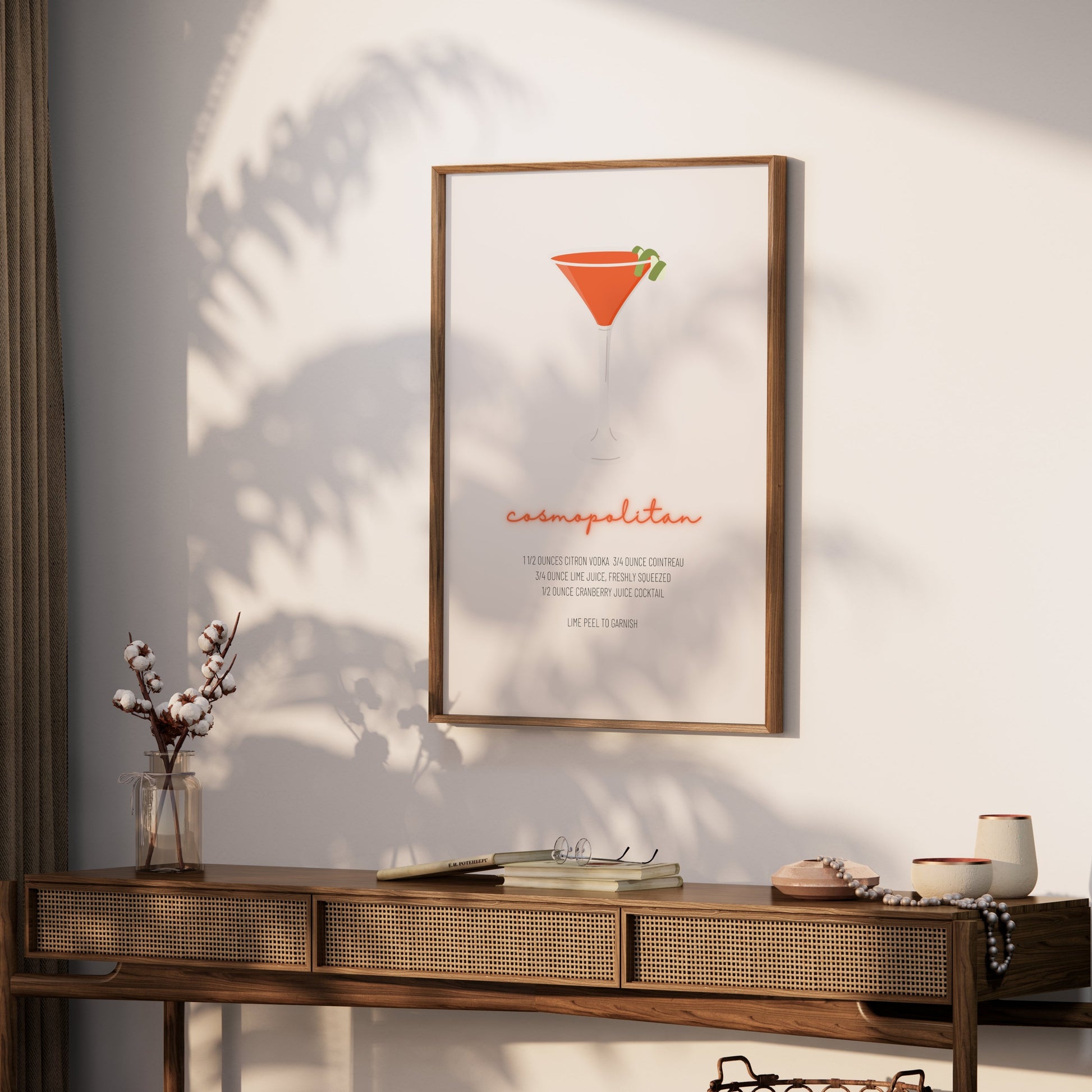 Premium Poster of Cosmopolitan Cocktail Recipe Wall Art Posters