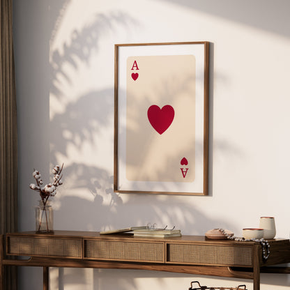 Premium Poster of Ace of Hearts Playing Card Design Posters
