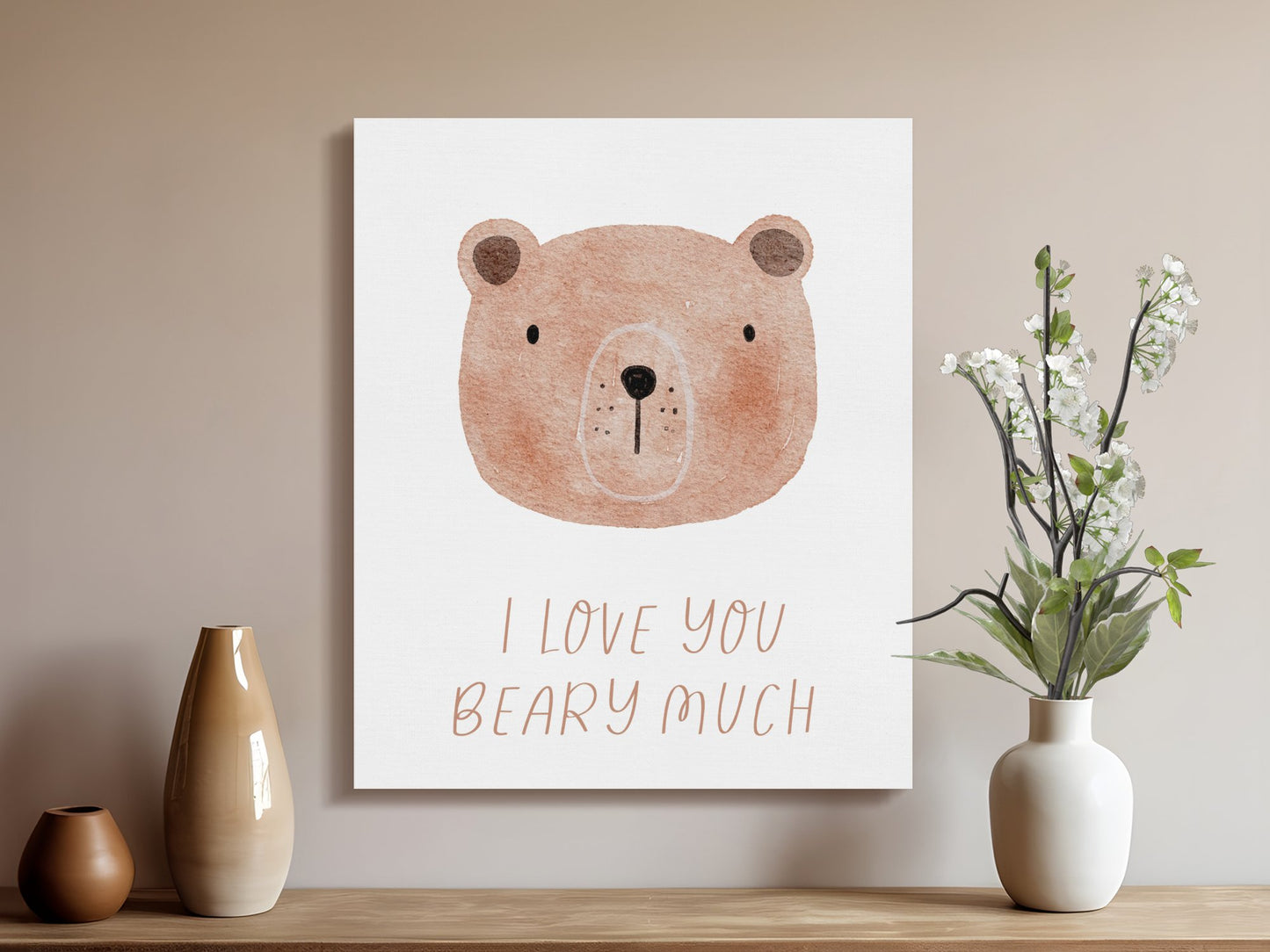 Premium Poster of I Love You Beary Much Nursery Wall Art Canvas Wraps