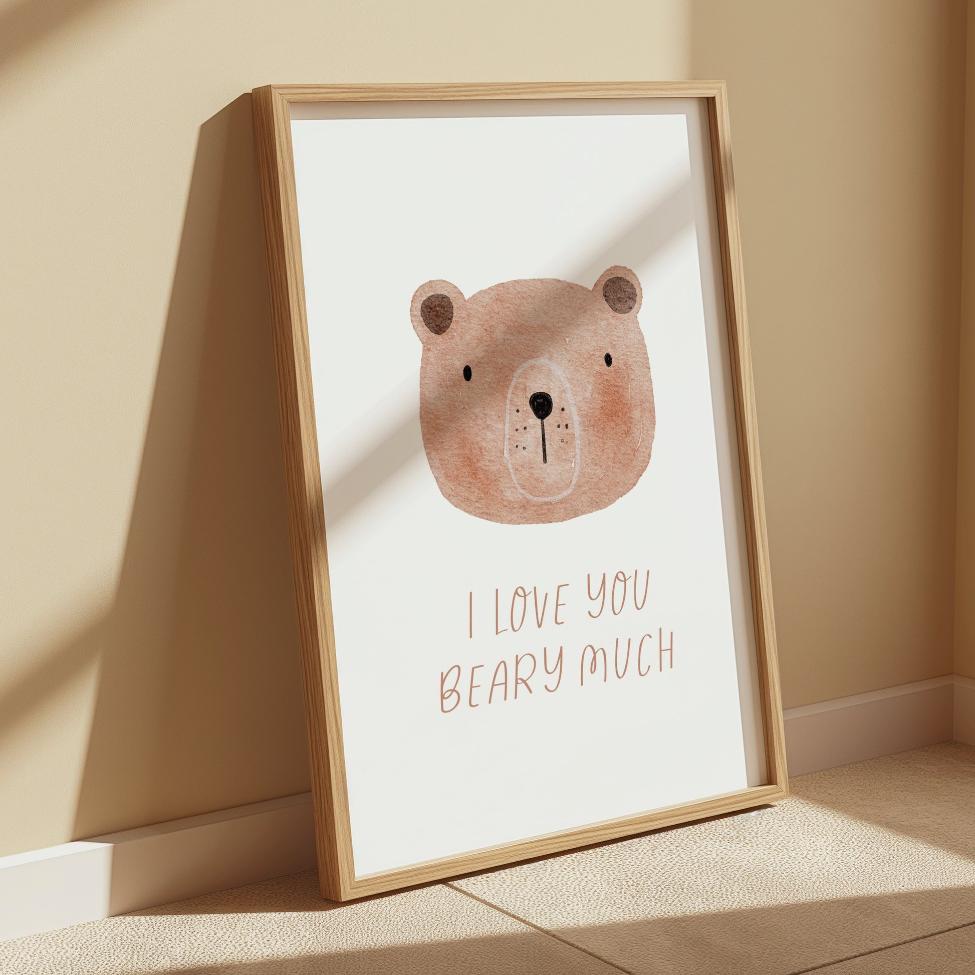 Premium Poster of I Love You Beary Much Cute Bear Illustration Posters
