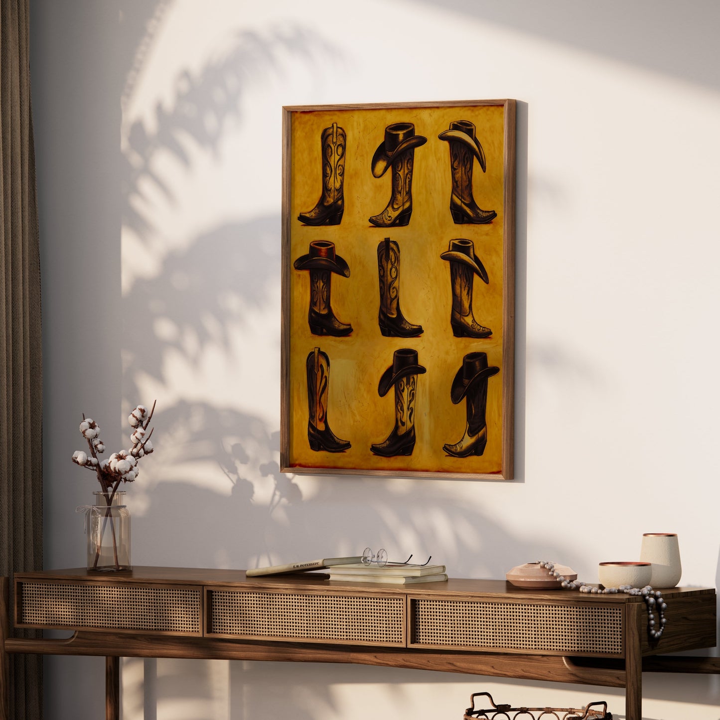 Premium Poster of Vintage Western Cowboy Hats and Boots Posters