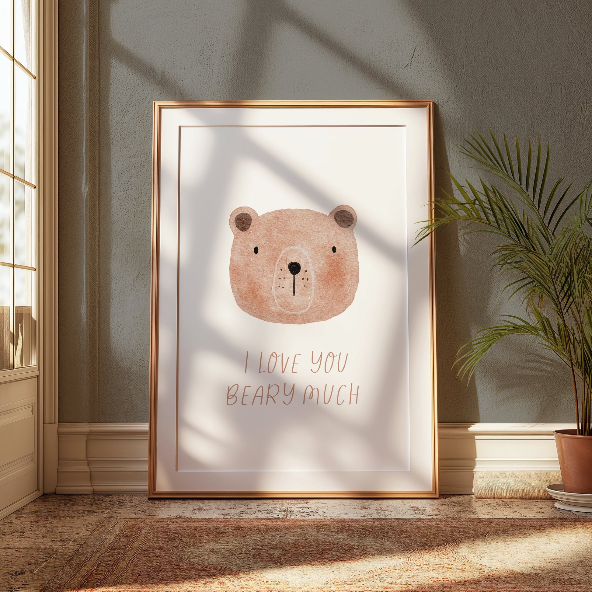 Premium Poster of I Love You Beary Much Cute Bear Illustration Posters