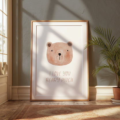 Premium Poster of I Love You Beary Much Cute Bear Illustration Posters