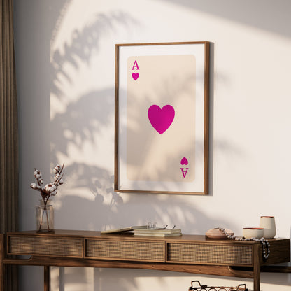 Premium Poster of Ace of Hearts Playing Card Wall Art Posters
