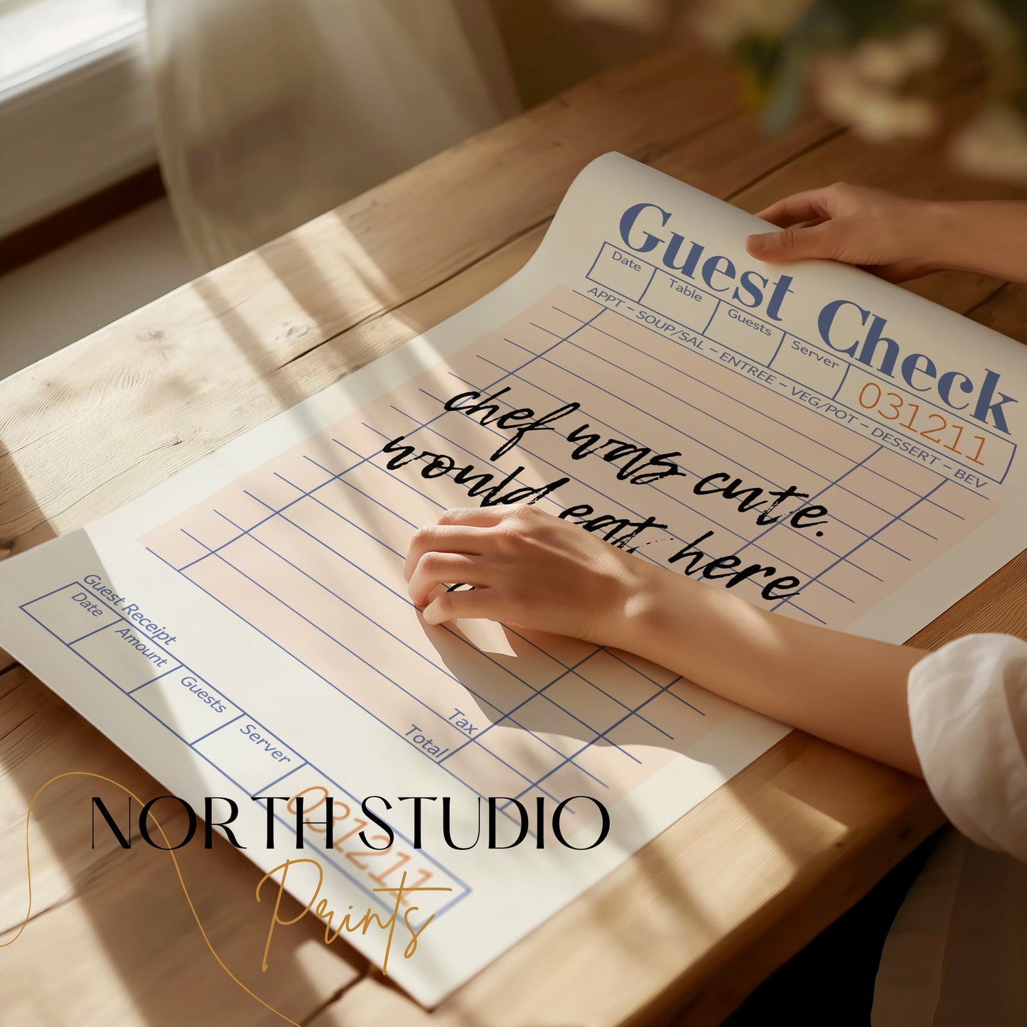 Premium Poster of Custom Message Retro Guest Check Art Decor Posters