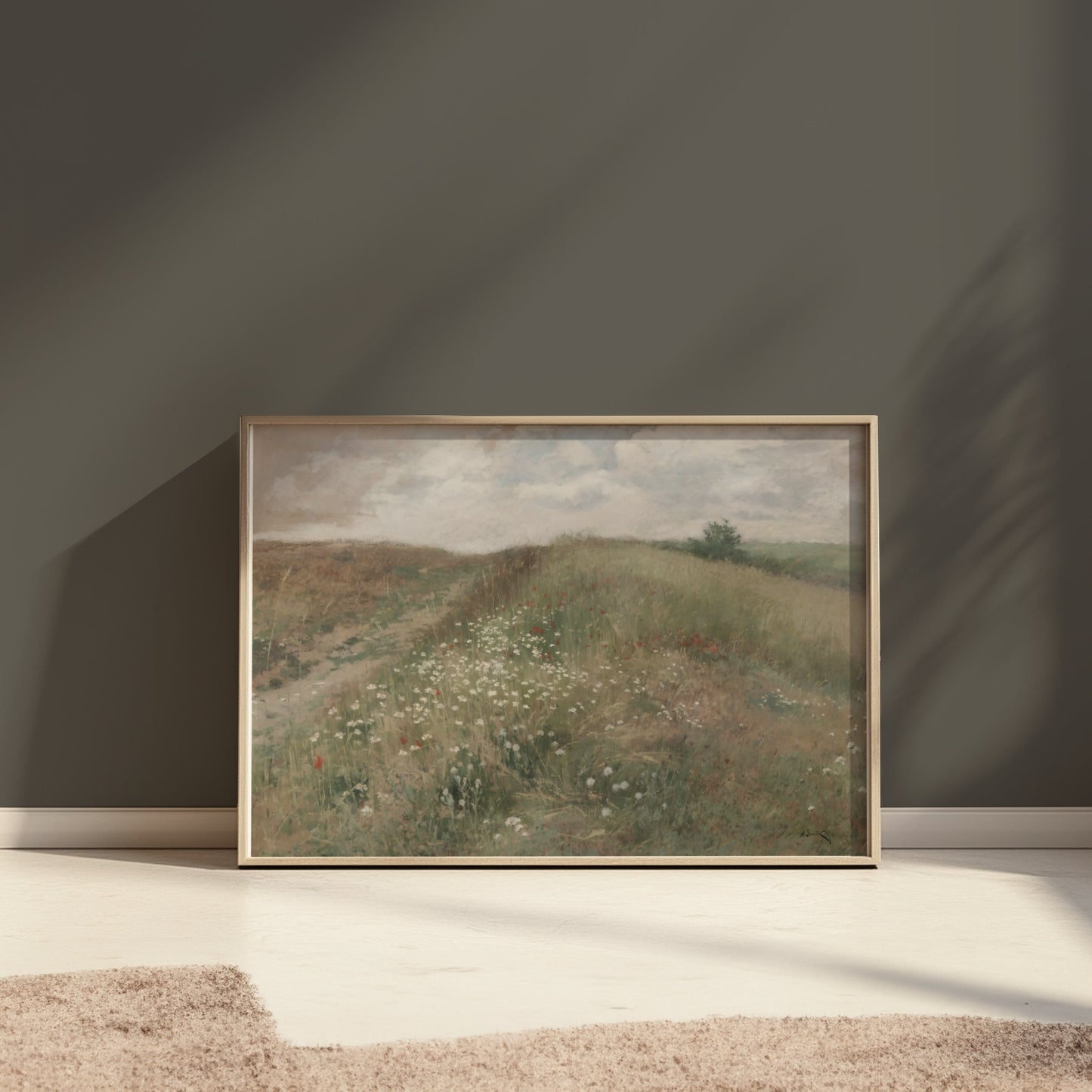 Premium Poster of Serene Countryside Landscape With Wildflowers Posters