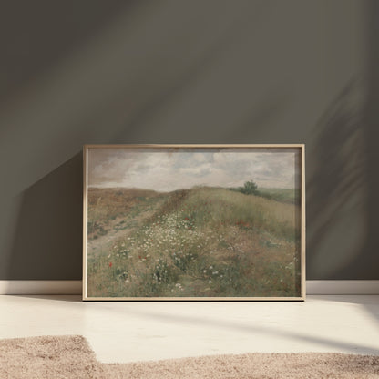 Premium Poster of Serene Countryside Landscape With Wildflowers Posters
