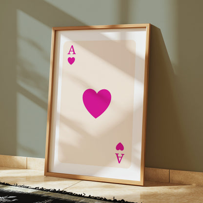 Premium Poster of Ace of Hearts Playing Card Wall Art Posters