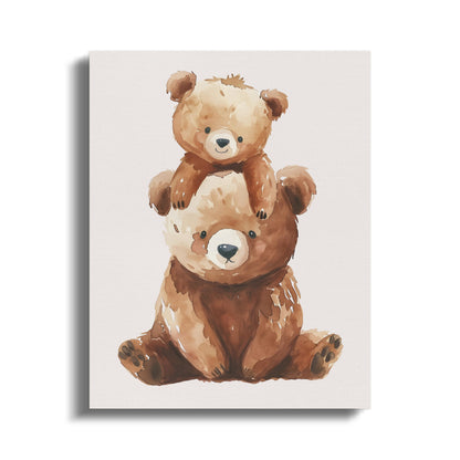 Premium Poster of Adorable Teddy Bears Nursery Wall Art Canvas Wraps