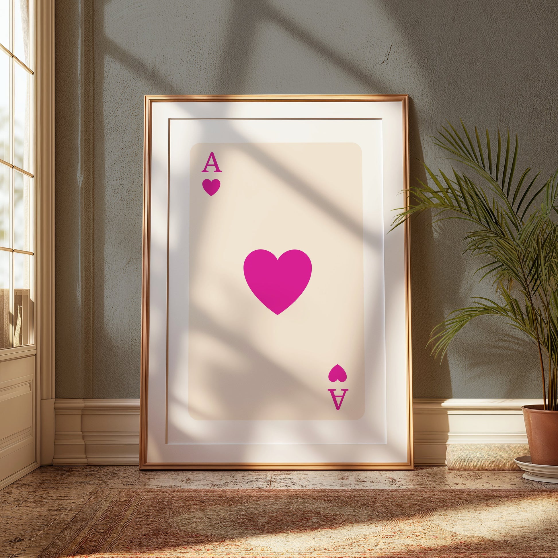 Premium Poster of Ace of Hearts Playing Card Wall Art Posters