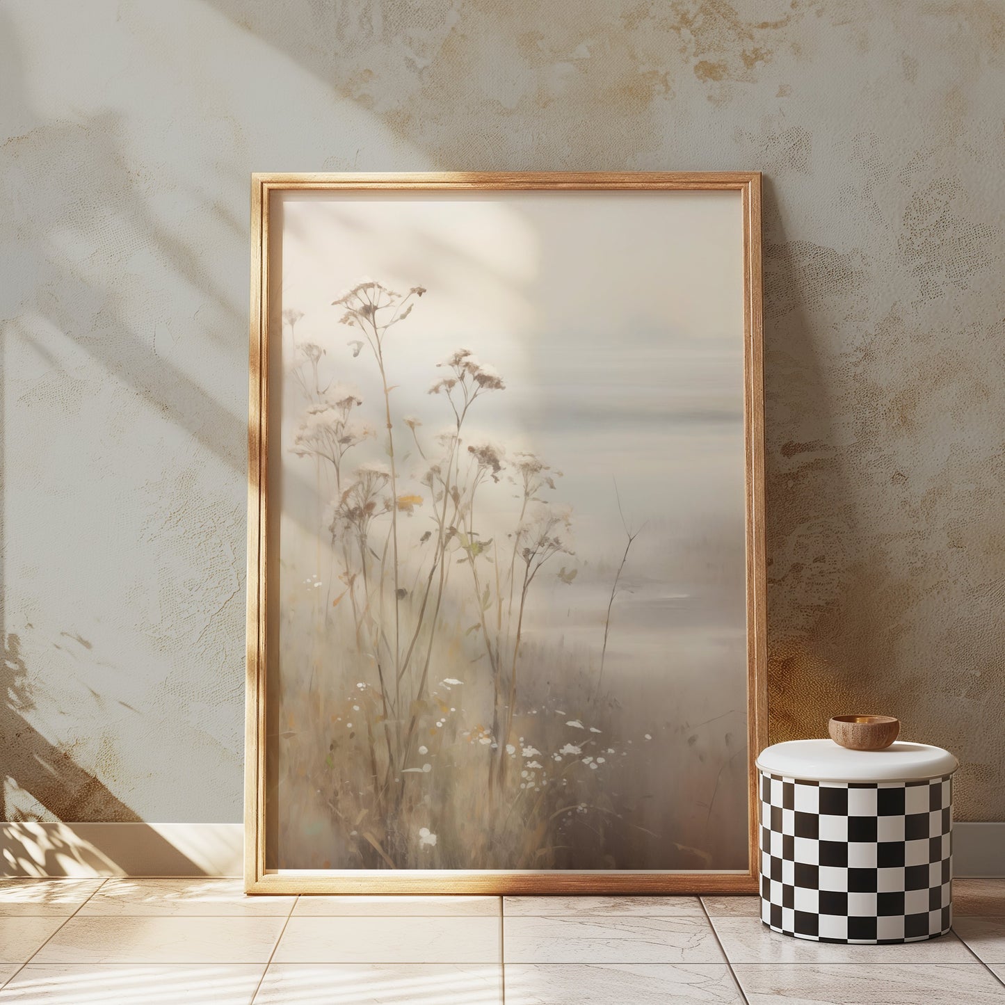 Premium Poster of Serene Coastal Landscape with Wildflowers Posters