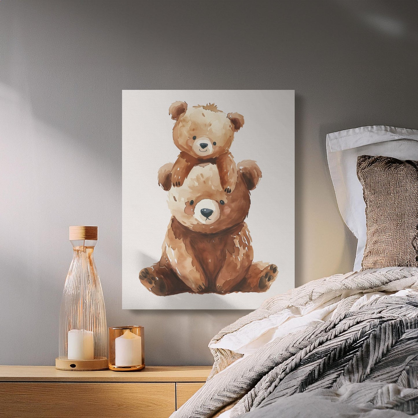 Premium Poster of Adorable Teddy Bears Nursery Wall Art Canvas Wraps