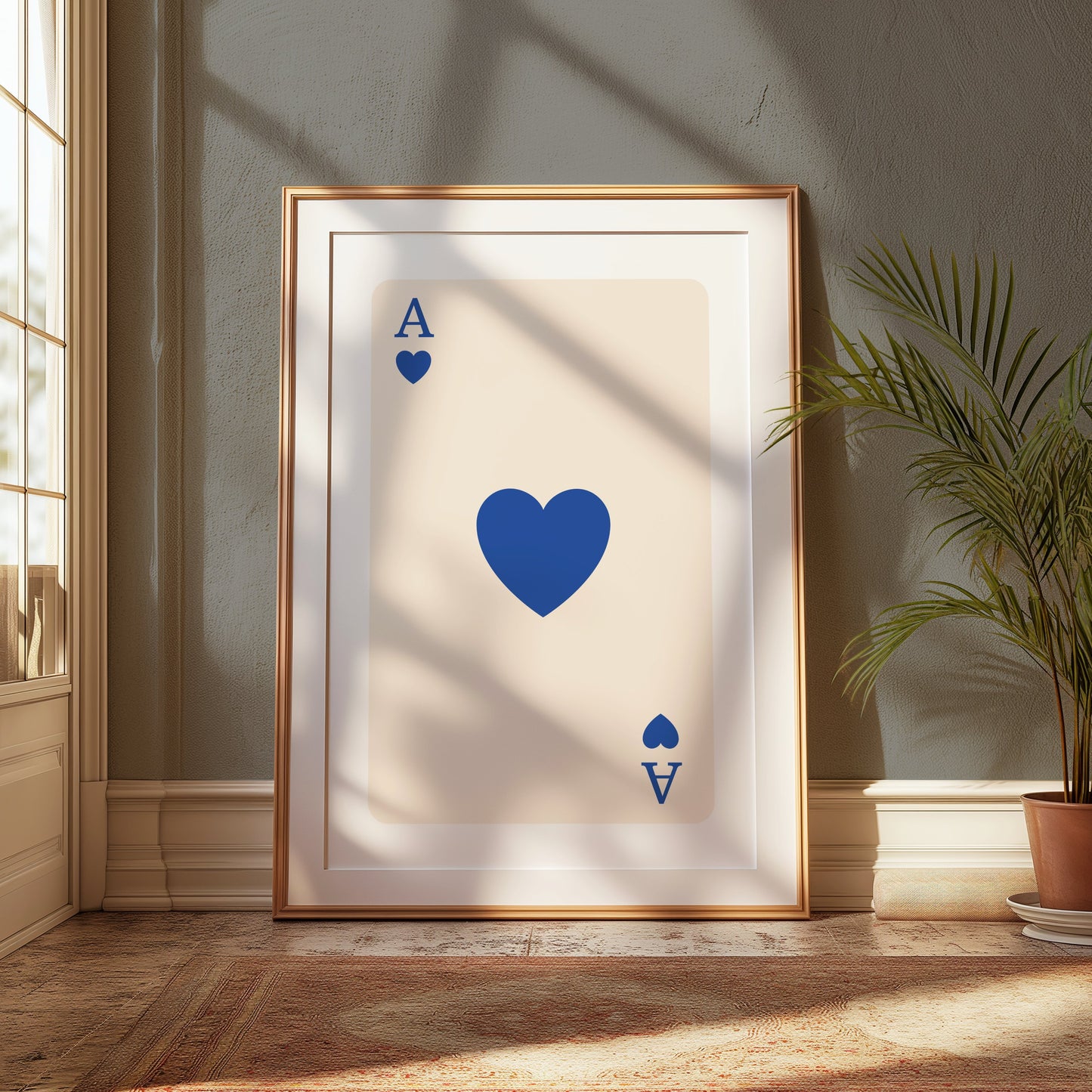 Premium Poster of Ace of Hearts Playing Card Art Print Posters