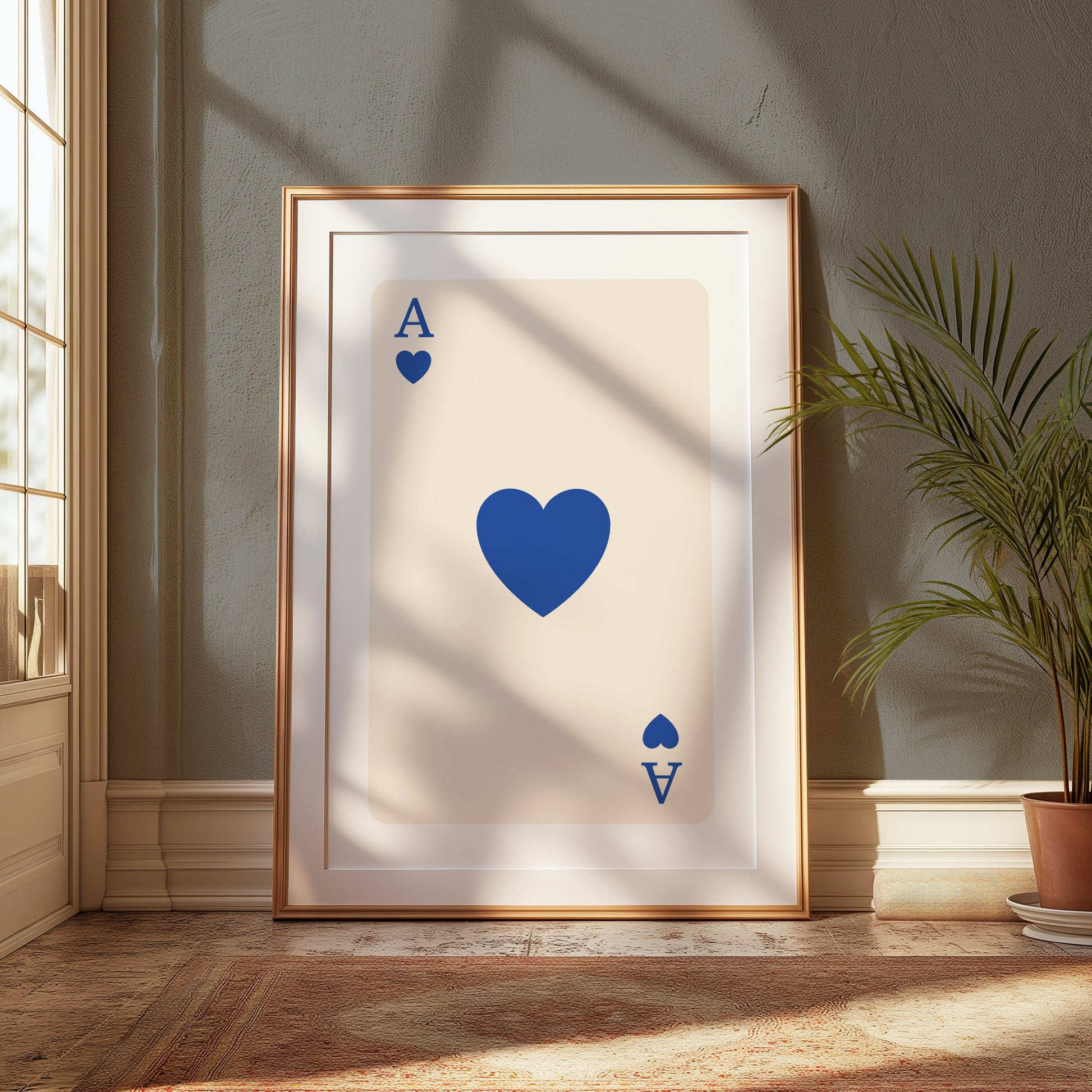 Premium Poster of Ace of Hearts Playing Card Art Print Posters