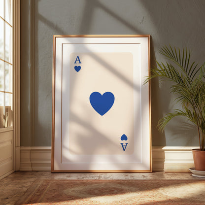 Premium Poster of Ace of Hearts Playing Card Art Print Posters