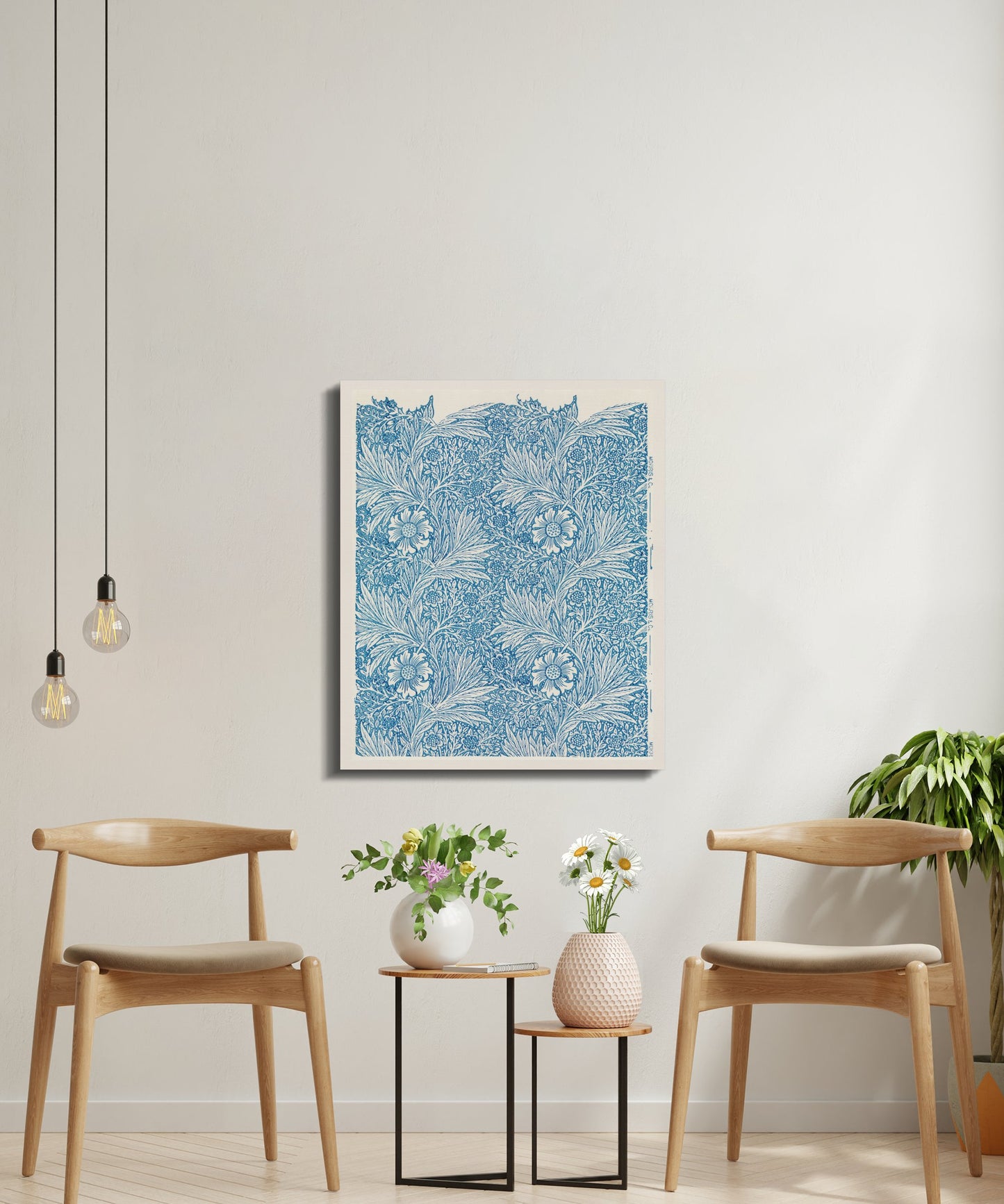 Premium Poster of William Morris Floral Pattern Blue Canvas Wraps