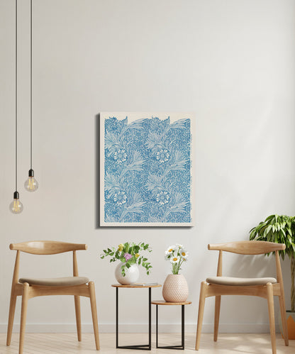 Premium Poster of William Morris Floral Pattern Blue Canvas Wraps