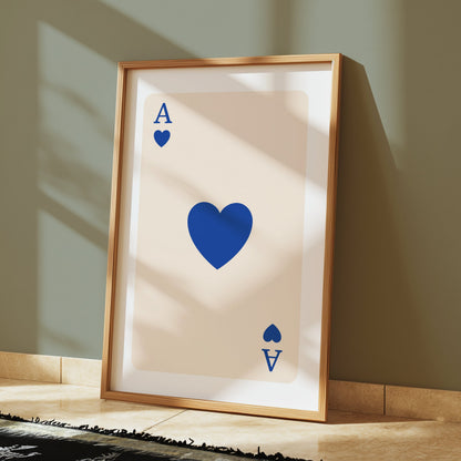Premium Poster of Ace of Hearts Playing Card Art Print Posters