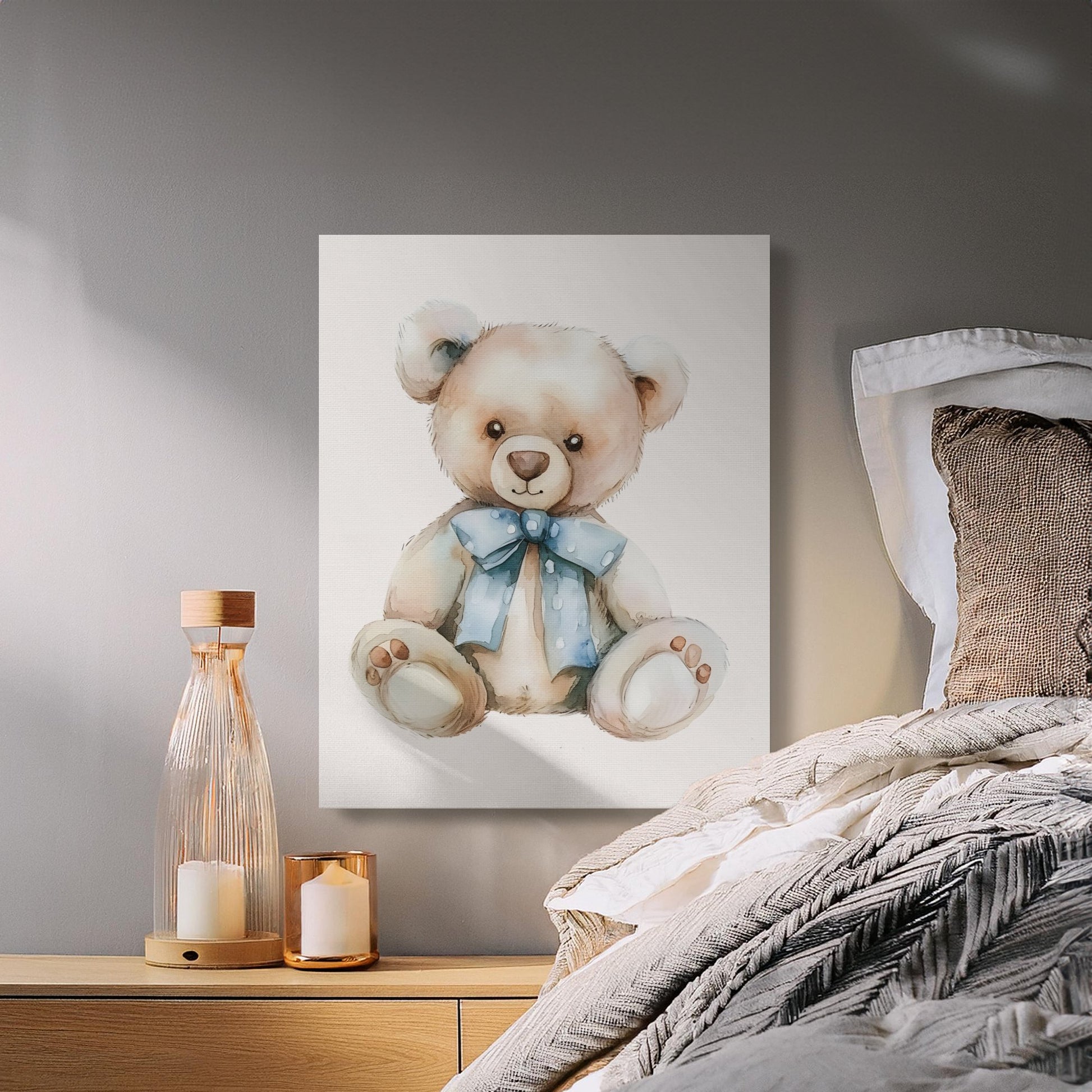 Premium Poster of Adorable Teddy Bear Nursery Wall Art Canvas Wraps