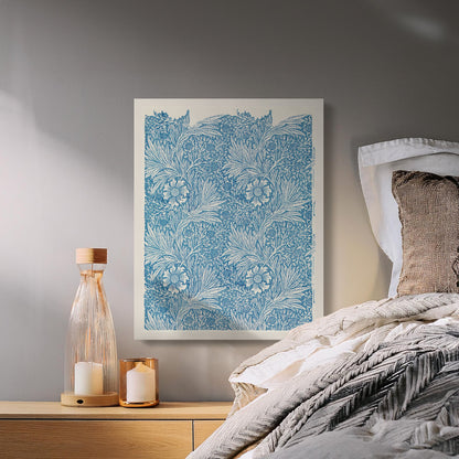 Premium Poster of William Morris Floral Pattern Blue Canvas Wraps